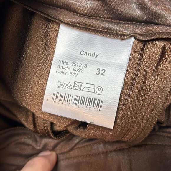 Raffaello Rossi Candy Jogger Drawstring Pants Brown Size 32 (0, XS) Faux Leather - Picture 8 of 9